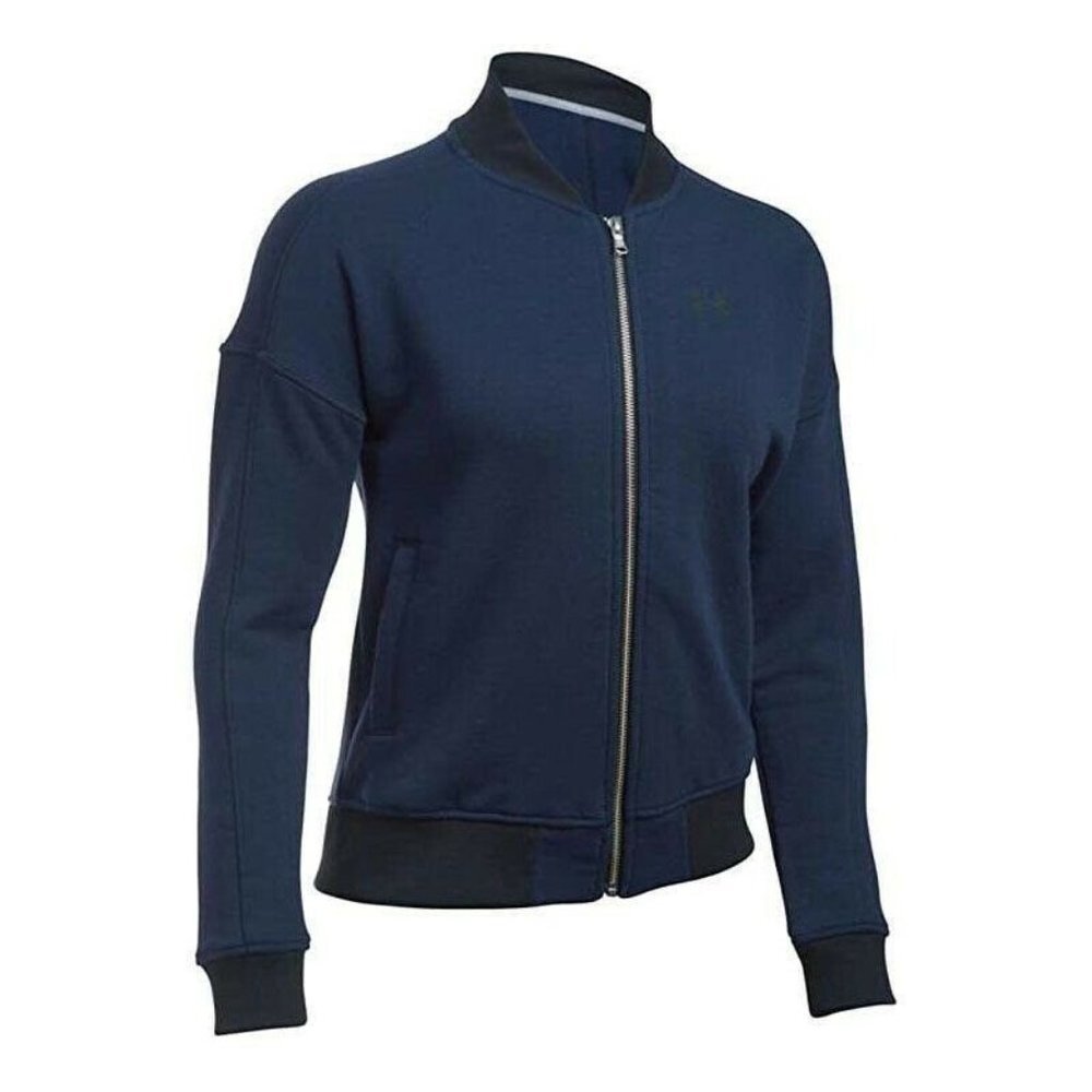 Under Armour Threadborne Women's Size X-Small Blue Fleece Bomber Jacket NEW